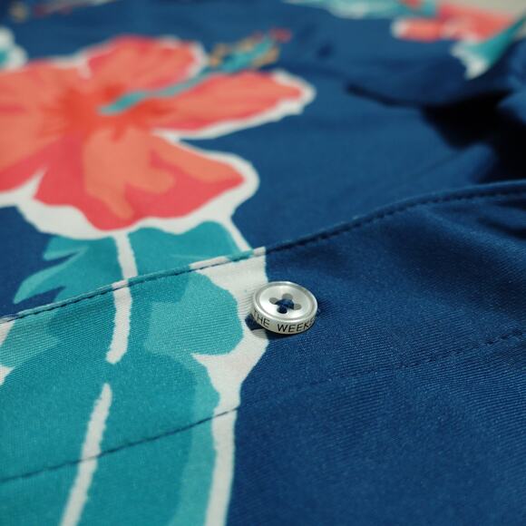 NWT Chubbies Mens The Weekend Polo Shirt Short Sleeve Floral Beach Blue Size XXL - Picture 5 of 9